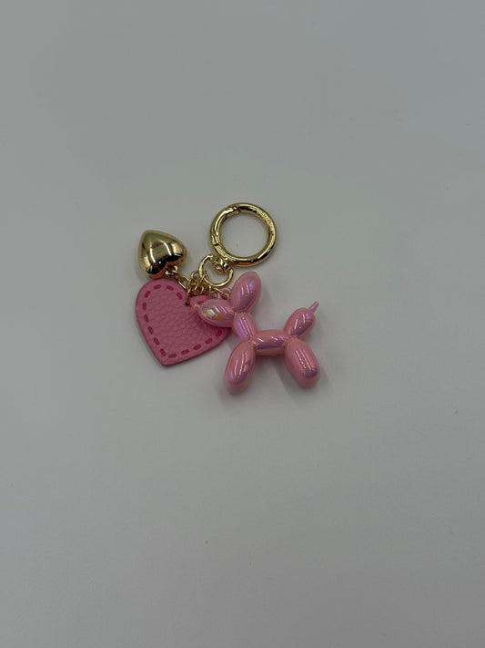 BALLOON-DOG/HEART BAG CHARM